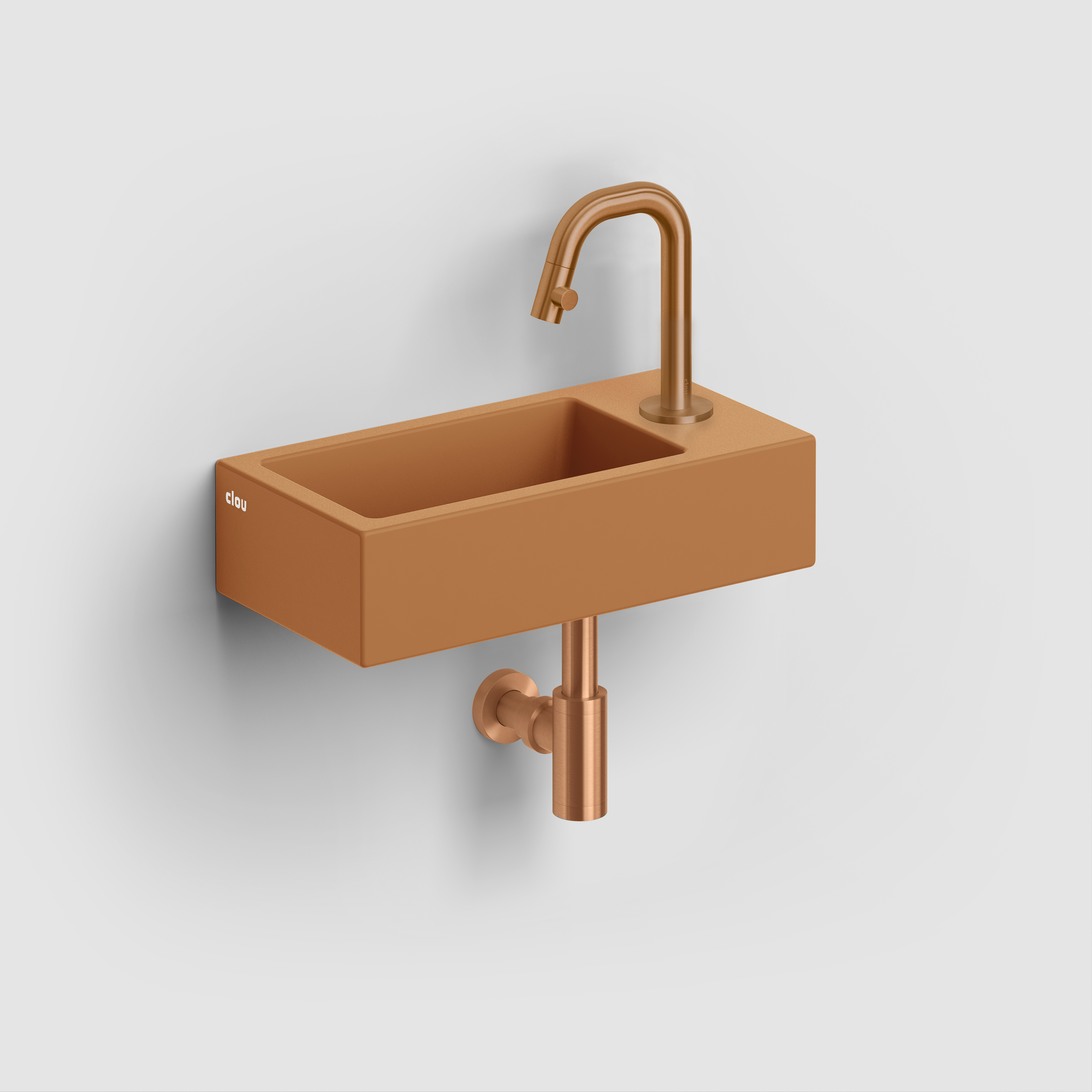 Clou Flush 3 fontein 36cm, met kraangat rechts mat it. zand keram